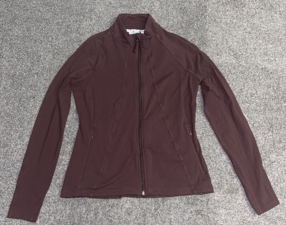 Athleta Womens Large Maroon Long Sleeve Full-Zip Stretch Active Jacket